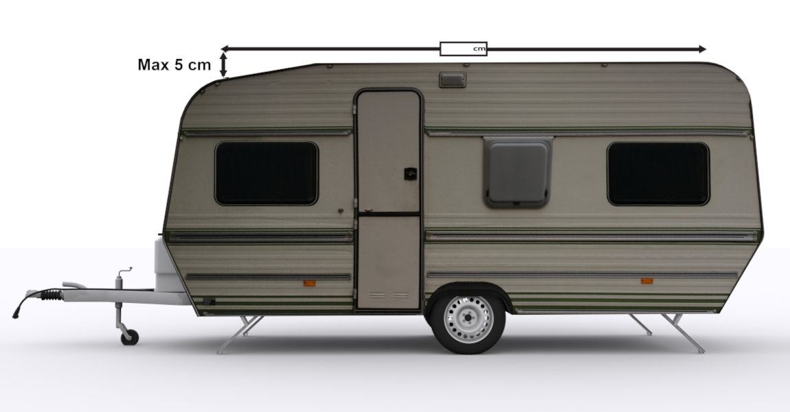 Markismål for en skrå campingvogn
